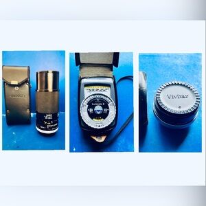 Tamron 80-210 TP Lens, Gossen Lunasix 3 Light Meter + Vivitar MC Tele Converter